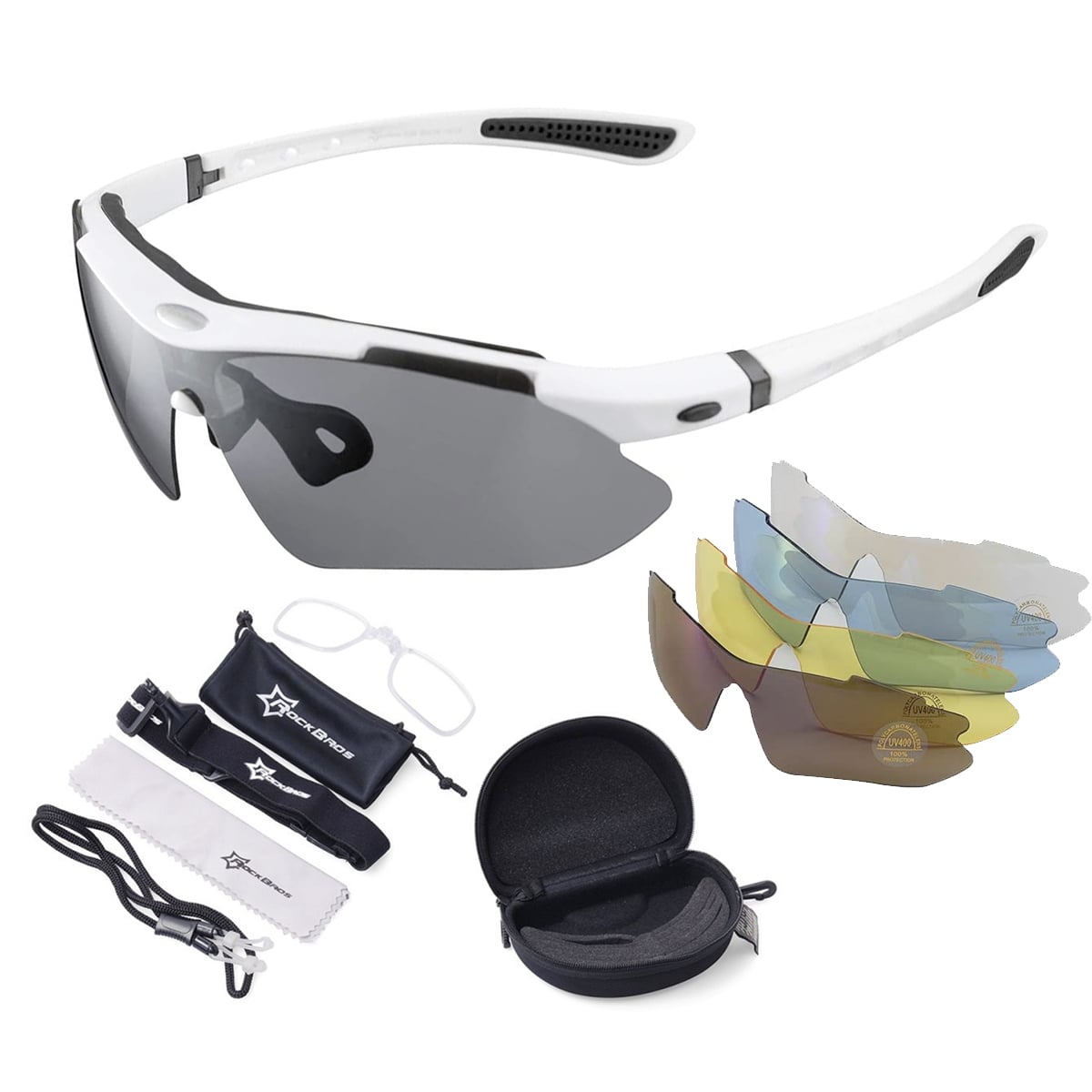 Gafas Polarizadas Rockbros Blancas 5 Lentes